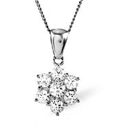 The Diamond Store.co.uk 18KW DIAMOND CLUSTER PENDANT1.00CT H/SI
