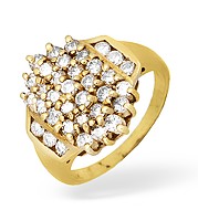 The Diamond Store.co.uk 18KY Diamond Cluster Ring 1.00ct