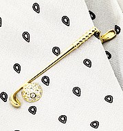 The Diamond Store.co.uk 18KY Diamond Golf Club and Ball Design Tie Pin 0.25CT
