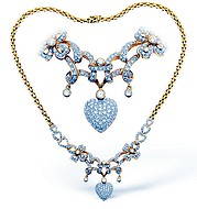 The Diamond Store.co.uk 18KY Diamond Intricate Heart Drop Necklace 2.00ct 16Inches