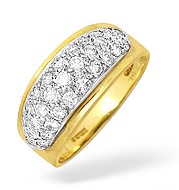 The Diamond Store.co.uk 18KY Diamond Pave Half Eternity Ring 0.75ct