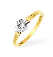 18KY Diamond Solitaire Ring 0.45CT