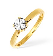 The Diamond Store.co.uk 18KY Single Stone Diamond Ring 0.33CT