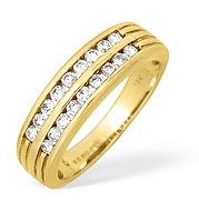 The Diamond Store.co.uk 18KY Two Row Channel Set Diamond Ring 0.50ct