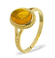 The Diamond Store.co.uk 9K Gold Amber Ring