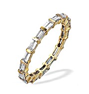 The Diamond Store.co.uk 9K Gold Baguette and Bar Diamond Eternity Ring