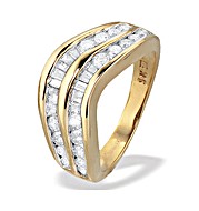 The Diamond Store.co.uk 9K Gold Baguette and Brilliant Diamond Channel Set Eternity Ring