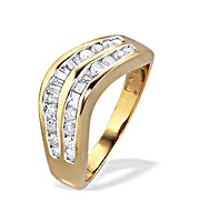 The Diamond Store.co.uk 9K Gold Baguette and Brilliant Diamond Eternity Ring
