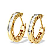 The Diamond Store.co.uk 9K Gold Baguette Diamond Earrings (0.40ct)