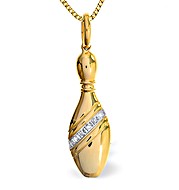 The Diamond Store.co.uk 9K Gold Diamond Bowling Pin Pendant (0.02ct)