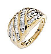 The Diamond Store.co.uk 9K Gold Diamond Channel Set Ring