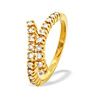The Diamond Store.co.uk 9K Gold Diamond Claw Set Twist Ring (0.30ct)