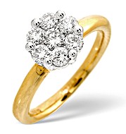 The Diamond Store.co.uk 9K Gold Diamond Cluster Ring 0.27CT