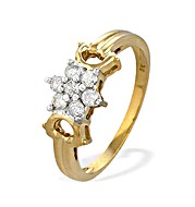 The Diamond Store.co.uk 9K Gold Diamond Cluster Ring (0.30ct)