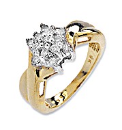 The Diamond Store.co.uk 9K Gold Diamond Cluster Ring (0.33ct)