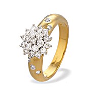 The Diamond Store.co.uk 9K Gold Diamond Cluster Ring (0.75ct)