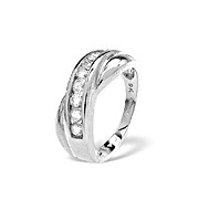 The Diamond Store.co.uk 9K Gold Diamond Crossover Channel Set Ring