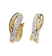 The Diamond Store.co.uk 9K Gold Diamond Crossover Earrings (0.25ct)