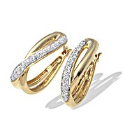 9K Gold Diamond Crossover Earrings (0.50ct)