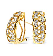 The Diamond Store.co.uk 9K Gold Diamond Detail Earrings (0.13ct)
