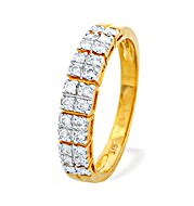 The Diamond Store.co.uk 9K Gold Diamond Detail Half Eternity Ring (0.25ct)
