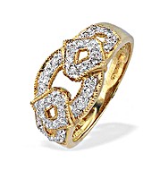 The Diamond Store.co.uk 9K Gold Diamond Detail Ring (0.20ct)