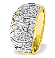 The Diamond Store.co.uk 9K Gold Diamond Detail Ring (0.41ct)