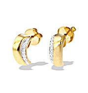 9K Gold Diamond Earrings(0.14ct)