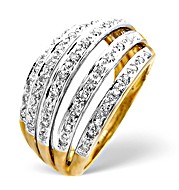 The Diamond Store.co.uk 9K Gold Diamond Five Row Design Ring 0.40CT
