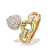 The Diamond Store.co.uk 9K Gold Diamond Heart Detail Ring