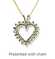 9K Gold Diamond Heart Pendant (0.25ct)