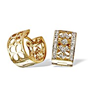 The Diamond Store.co.uk 9K Gold Diamond Huggy Detail Earrings (0.25ct)