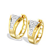 9K Gold Diamond Huggy Earrings(0.18ct)