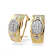 The Diamond Store.co.uk 9K Gold Diamond Oval Detail Earrings (0.25ct)
