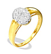 The Diamond Store.co.uk 9K Gold Diamond Pave Ring (0.24ct)