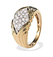 The Diamond Store.co.uk 9K Gold Diamond Pave Ring (0.40ct)