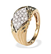 The Diamond Store.co.uk 9K Gold Diamond Pave Ring (0.40ct)