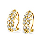 The Diamond Store.co.uk 9K Gold Diamond Rubover Design Earrings(0.23ct)