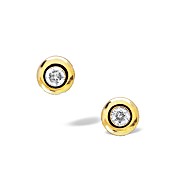 9K Gold Diamond Rubover Earrings (0.33ct)