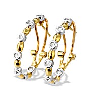 9K Gold Diamond Rubover Hoop Earrings(0.20ct)