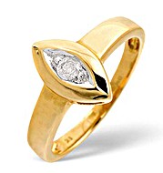 The Diamond Store.co.uk 9K Gold Diamond Single Stone Ring in Oval Setting