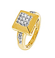 The Diamond Store.co.uk 9K Gold Diamond Square Ring (0.25ct)