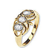 The Diamond Store.co.uk 9K Gold Diamond Three Stone Ring (0.48ct)