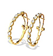 9K Gold Diamond Twist Hoop Earrings(0.22ct)
