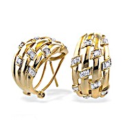 The Diamond Store.co.uk 9K Gold Diamond Weave Design Earrings (0.22ct)