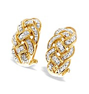 The Diamond Store.co.uk 9K Gold Diamond Weave Design Earrings (0.31ct)