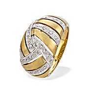 The Diamond Store.co.uk 9K Gold Diamond Weave Design Ring