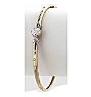The Diamond Store.co.uk 9K Gold Flower Feature Diamond Bangle (0.22ct)