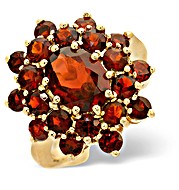 The Diamond Store.co.uk 9K Gold Garnet Cluster Ring