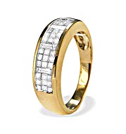 The Diamond Store.co.uk 9K Gold Princess and Baguette Diamond Eternity Ring